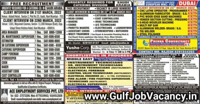 Gulf Jobs Interviews | Mumbai Recruitments
