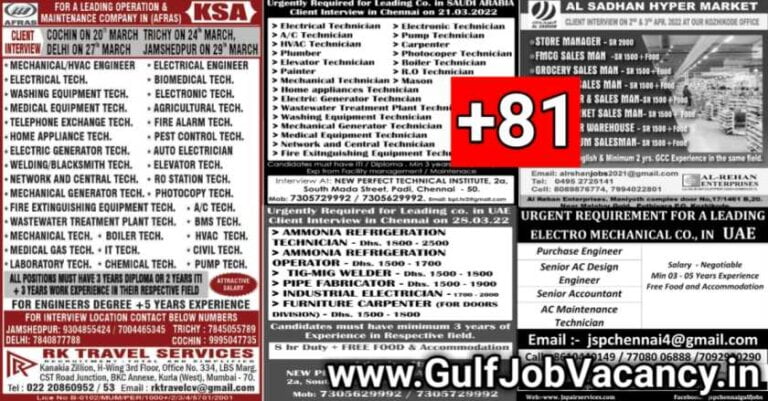 Gulf Jobs News Paper 20th March 2022