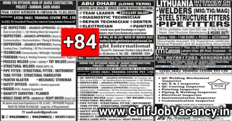 Gulf Jobs Newspaper Today 13th March 2022