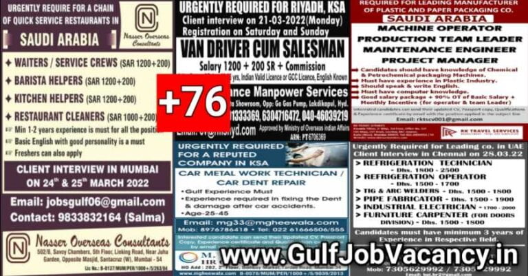 Gulf Jobs Today Newspaper 21st March 2022