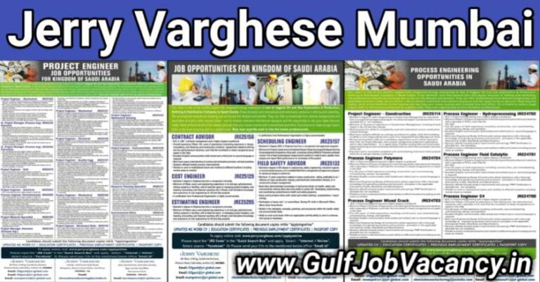 Jerry Varghese Gulf Job Vacancy | Saudi Jobs