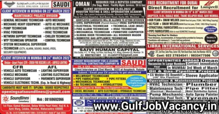 Mumbai Abroad Newspaper Jobs | 500+ Vacancies