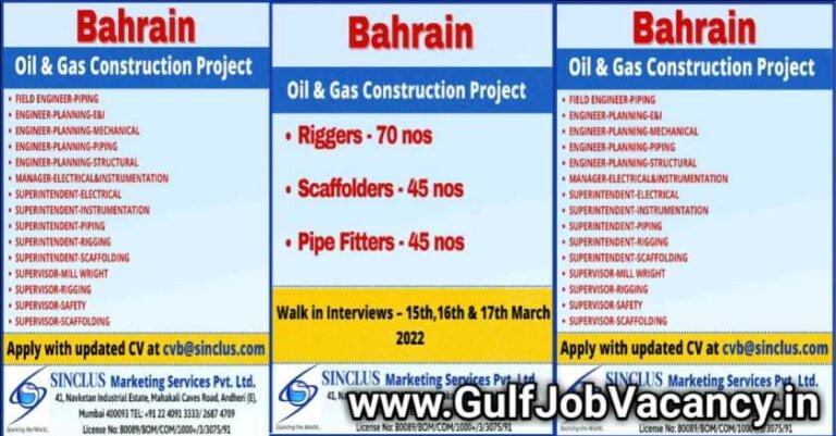Sinclus Job Vacancy | Hiring Bahrain and Kuwait