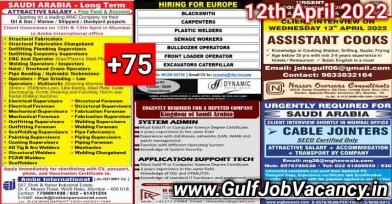 Assignment Abroad Jobs Today 12th April 2022