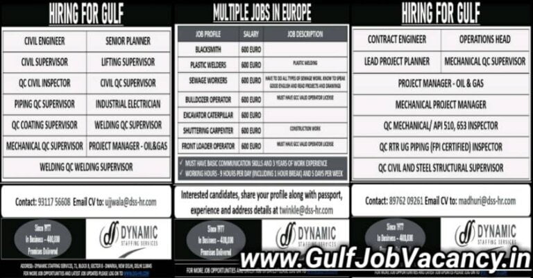 Dynamic Staffing Delhi | Gulf And Europe Jobs