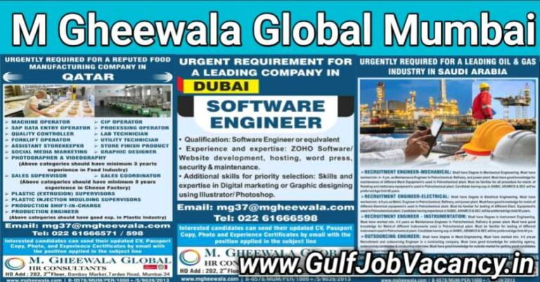 Gulf Jobs | M Gheewala Global HR Consultants