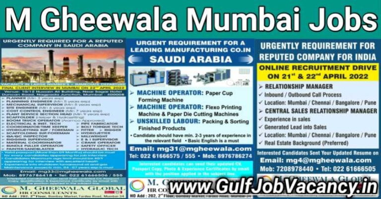 Mumbai Gulfwalkin | M Gheewala Jobs