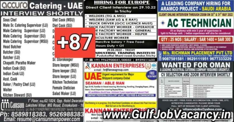Gulf Job Vacancies Newspaper 29 May 2022