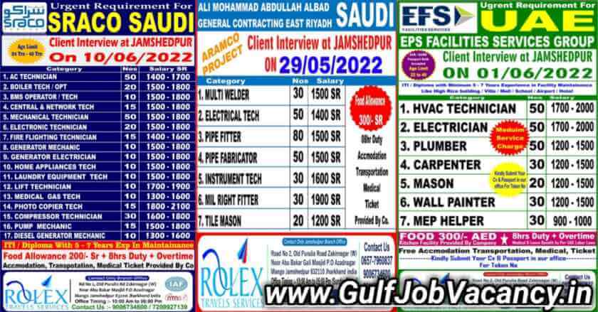Gulf Jobs Jamshedpur Interview
