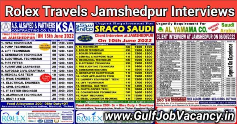 Gulf Interview In Jamshedpur | Rolex Travels