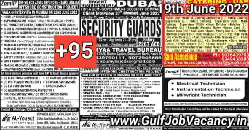 Gulf Job Vacancies Newspaper 19th June 2022
