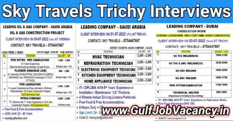 Sky Travels Trichy | Required Saudi Arabia & Dubai