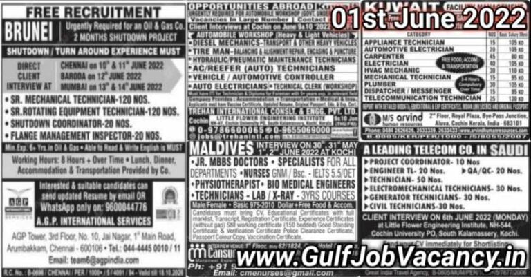 Malayala Classified Gulf Jobs Newspaper 01 June 2022