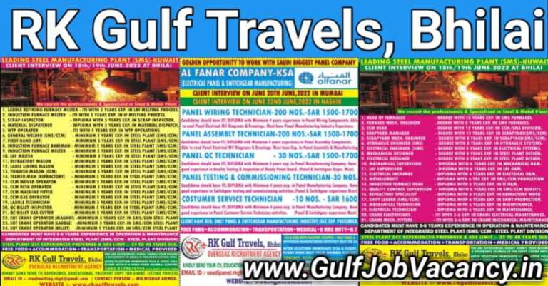 RK Gulf Travels – Vacancies For Kuwait And KSA