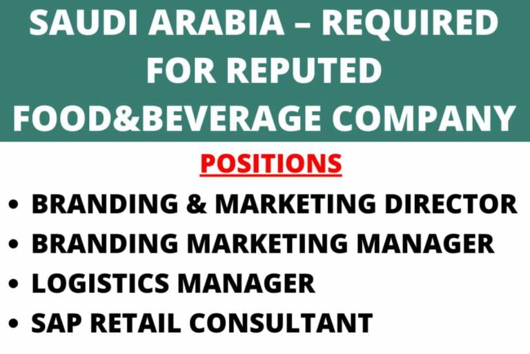 ASMACS Jobs | Required Food And Beverage Company