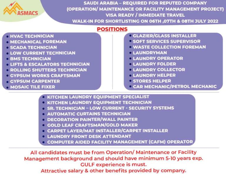 Facility Management Project – Required For Saudi