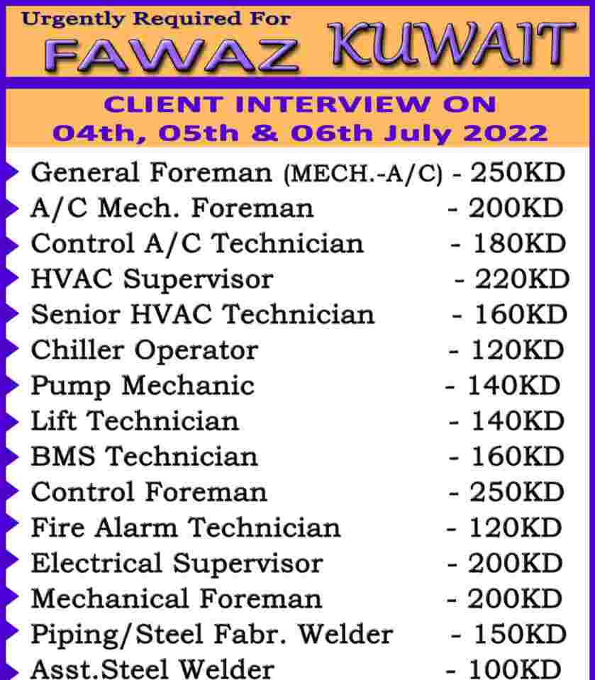 Read more about the article Fawaz Company | Urgently Required For Kuwait