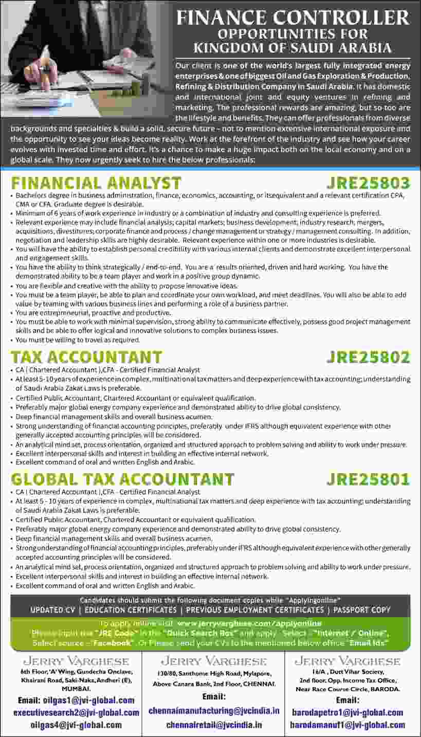 Finance Controller | Opportunity For Saudi Arabia