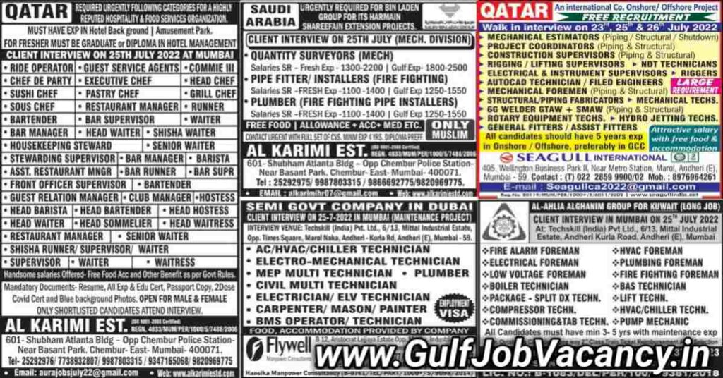 Gulf Job Paper Mumbai