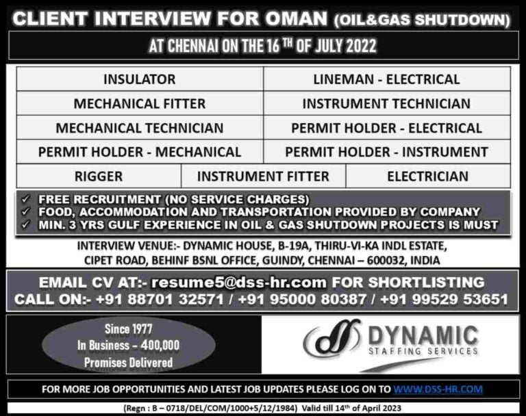Oil And Gas Shutdown Jobs | Free Recruitment