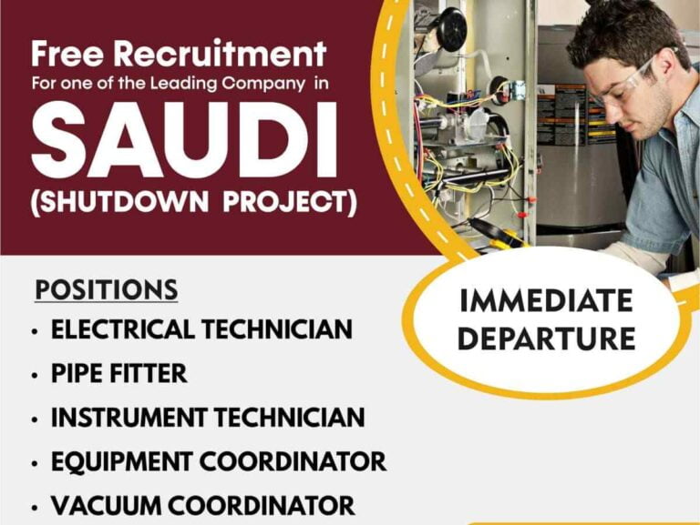Saudi Shutdown Project | Free Recruitment