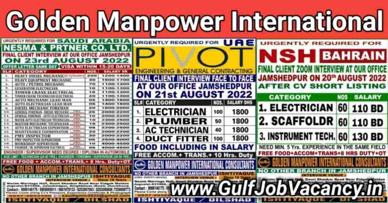 Gulf Recruitment | GMIC Jamshedpur Interviews