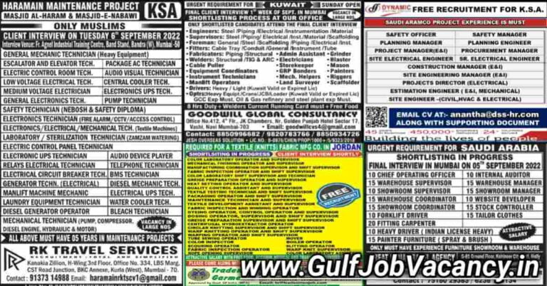Mumbai Paper Jobs | Gulf Free Interview