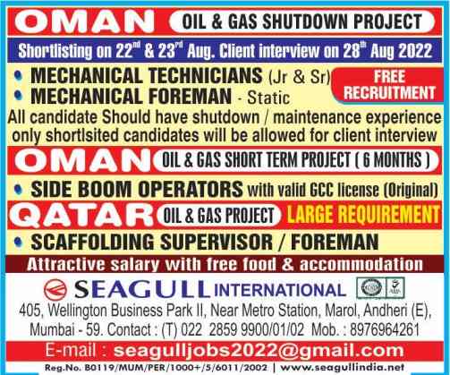 Gulf Vacancies | Saudi, Oman, Kuwait And Qatar