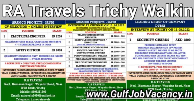 RA Travels | Gulf Interviews Trichy