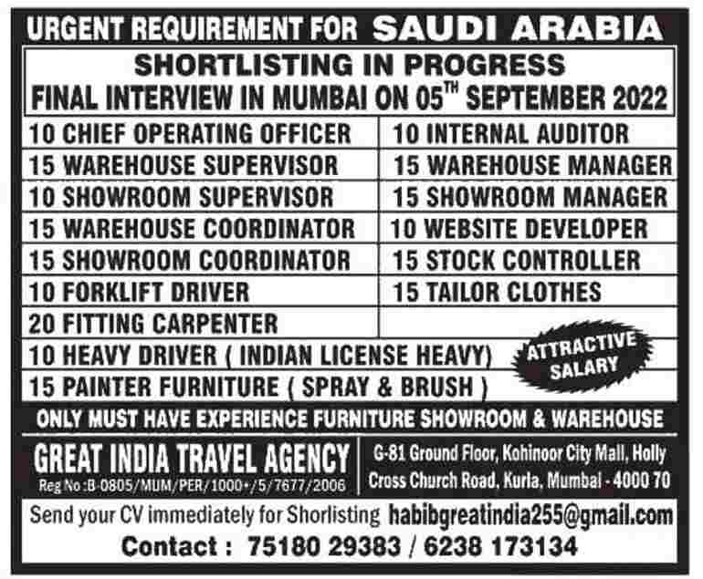 Jobs In Saudi Arabia