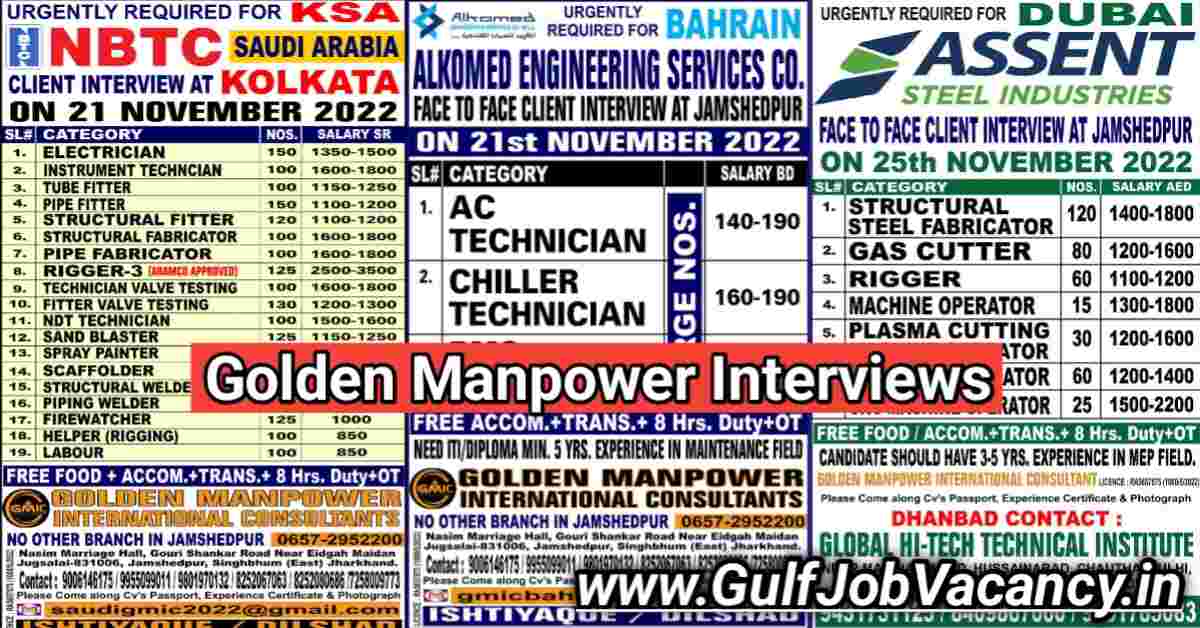 Read more about the article Gulf Job Interview | Golden Manpower Vacancies