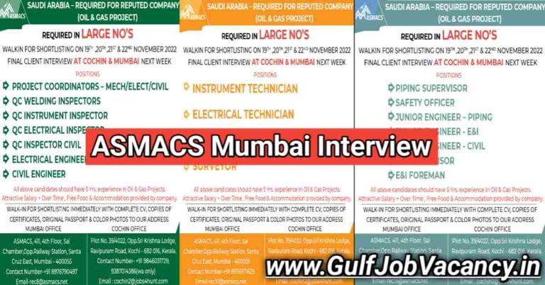 Gulf Visa | ASMACS Mumbai Recruitment