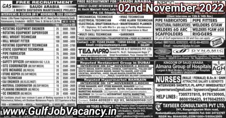 Malayala Classified Gulf Jobs Newspaper 02 November 2022