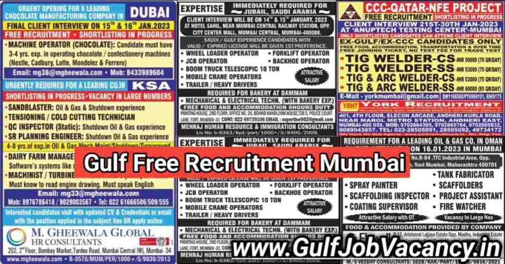 Gulf Free Recruitment Mumbai