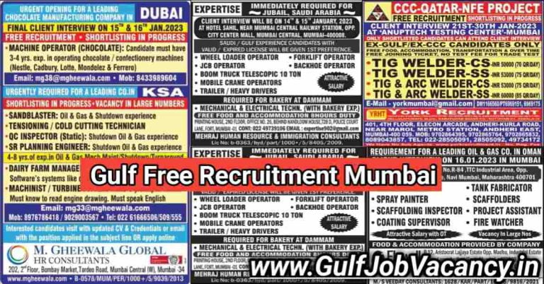 Gulf Free Recruitment | Gulf Job Paper