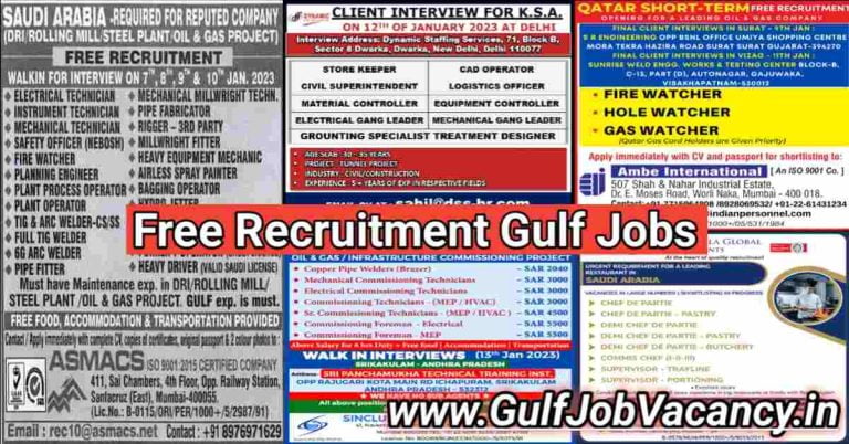 Gulf Free Recruitment | Qatar And Saudi Jobs