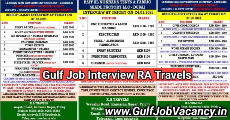 Gulf Job Interview | Vacancies For UAE