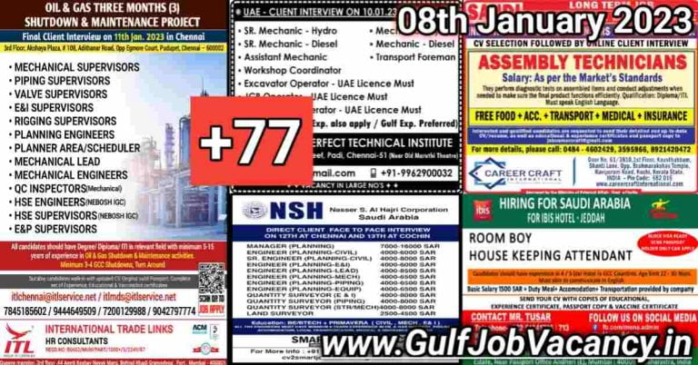 Gulf Job Vacancy Newspaper 08 January 2023