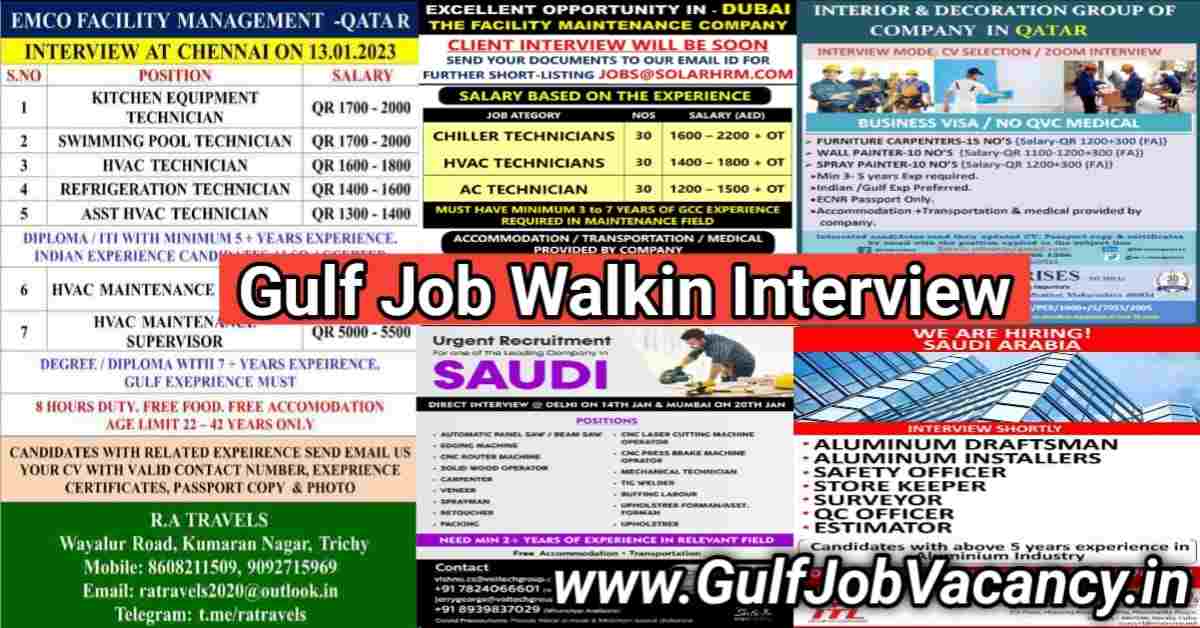 Read more about the article Gulf Job Walkin | Overseas Job Interview