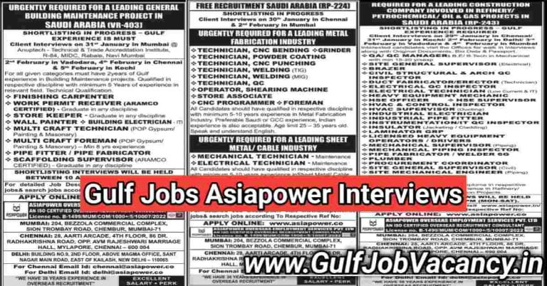 Gulf Jobs | Asiapower Overseas Interview
