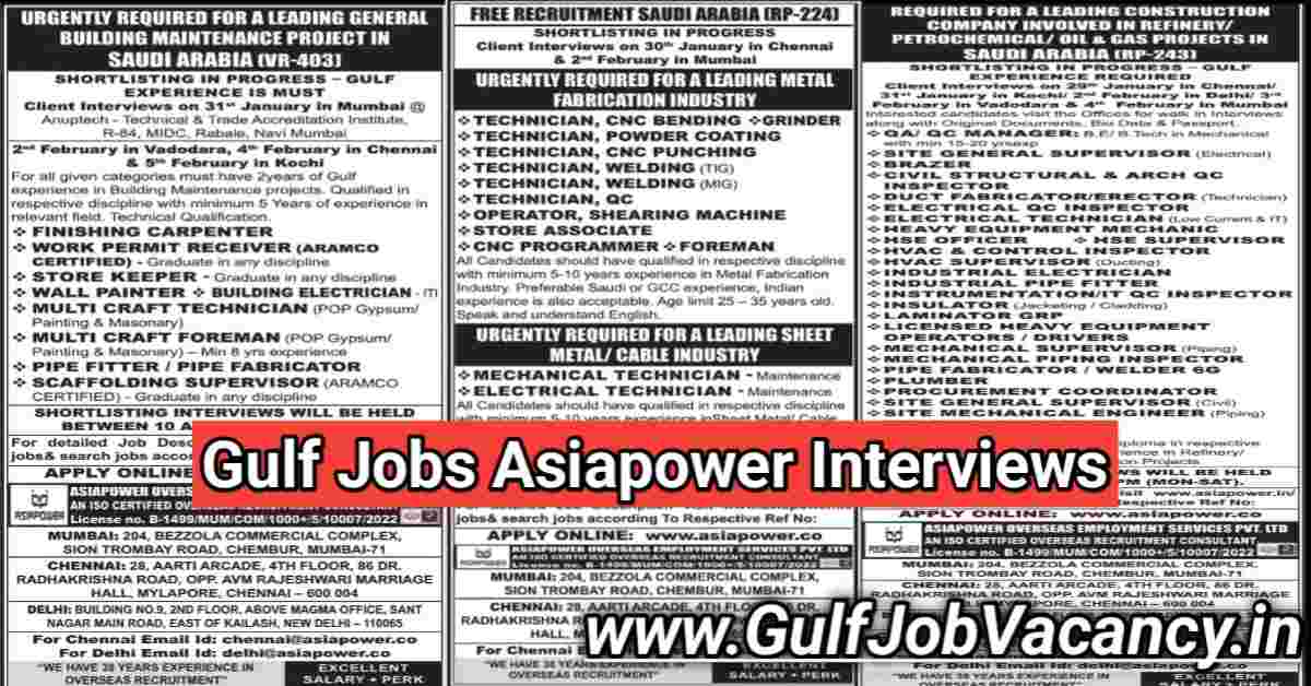 Read more about the article Gulf Jobs | Asiapower Overseas Interview