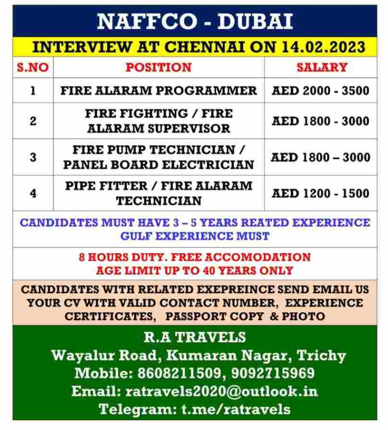 Dubai Jobs | Nafco Interview Recruitment