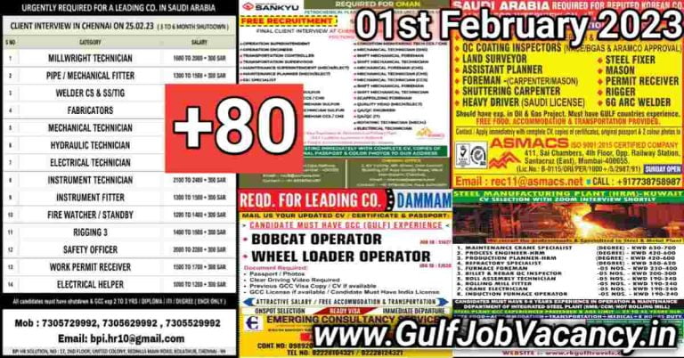 Gulf Job Vacancy Newspaper 01 February 2023