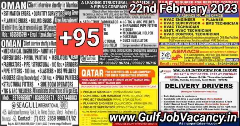 Gulf Job Vacancy Newspaper 22 February 2023