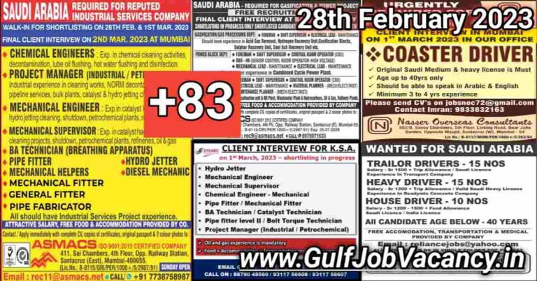 Gulf Job Vacancy Newspaper 28 February 2023