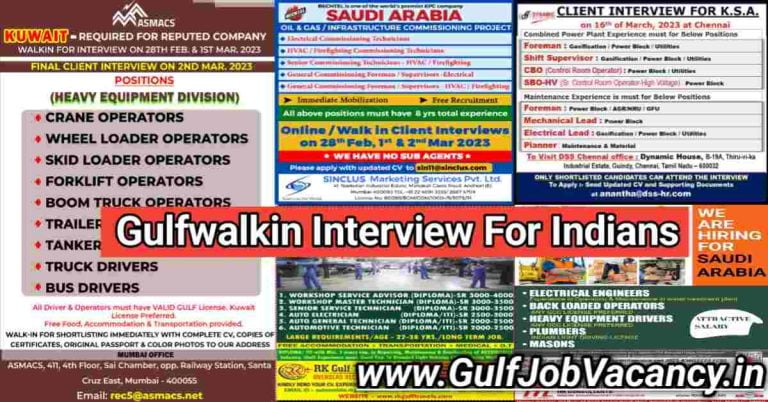 Gulf Job Walkin | Middle East Vacancies