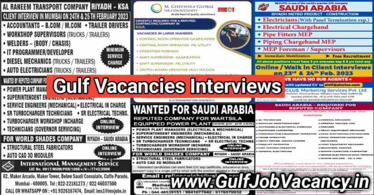 Gulf Vacancies | Kuwait & Saudi Jobs