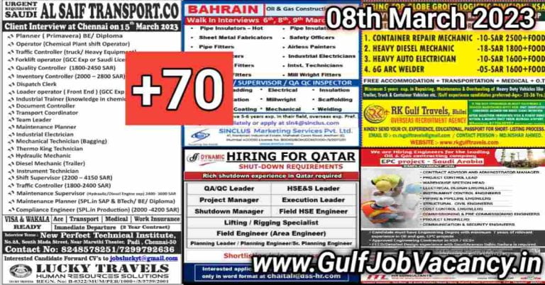 Gulf Job Vacancy Newspaper 08 March 2023