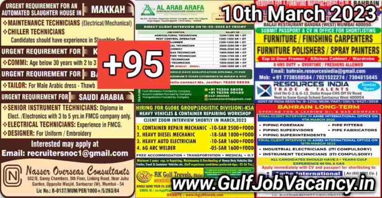 Gulf Job Vacancy Newspaper 10 March 2023