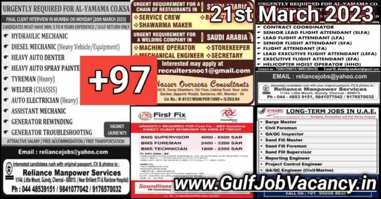 Gulf Job Vacancy Newspaper 21 March 2023